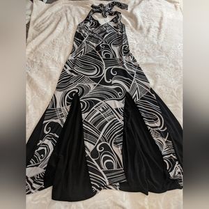 Halter top style dress with open back